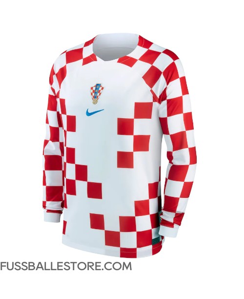 Günstige Kroatien Heimtrikot WM 2022 Langarm